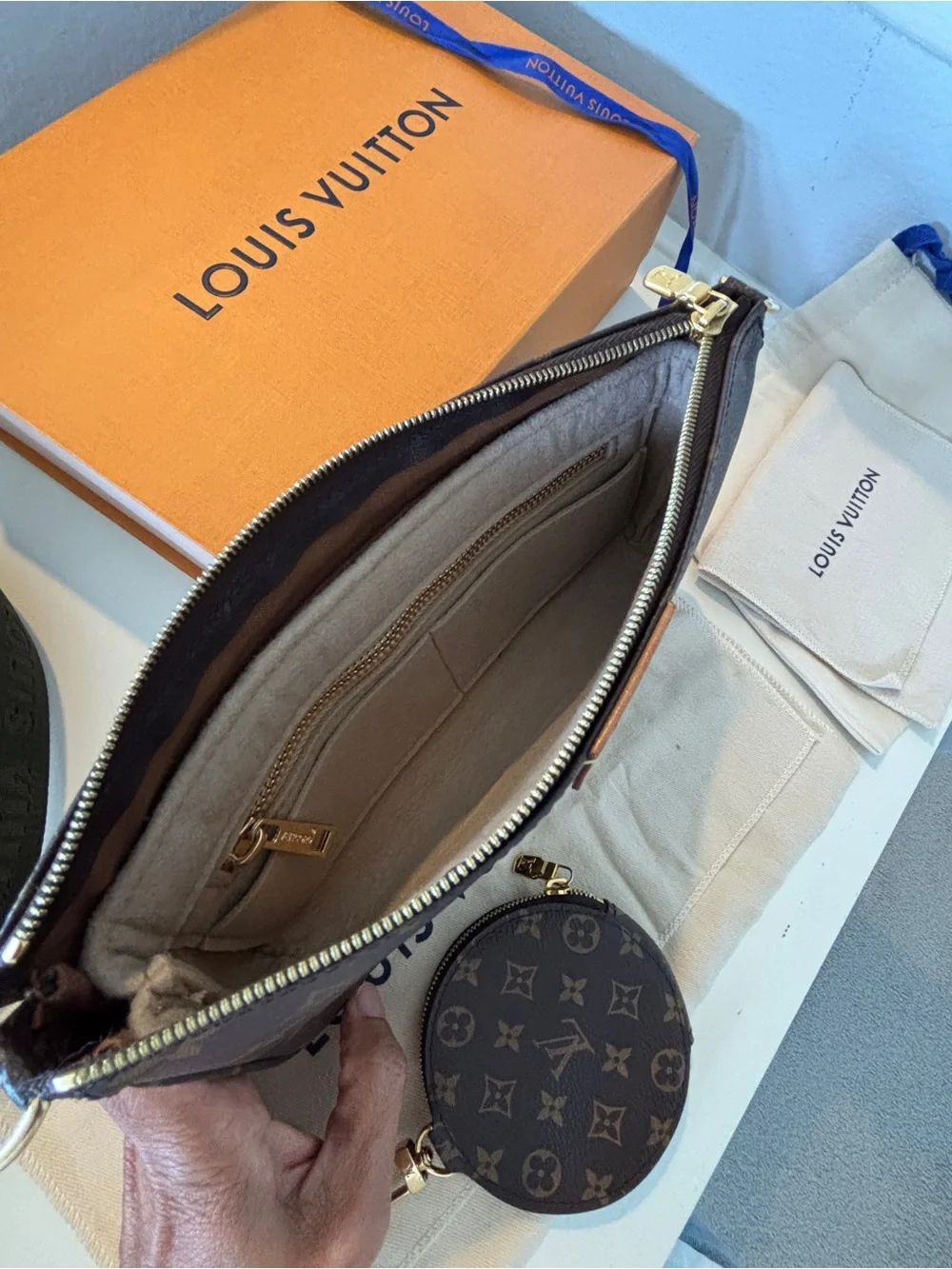 Louis Vuitton Monogram Multi-Pochette with Dark Green Strap